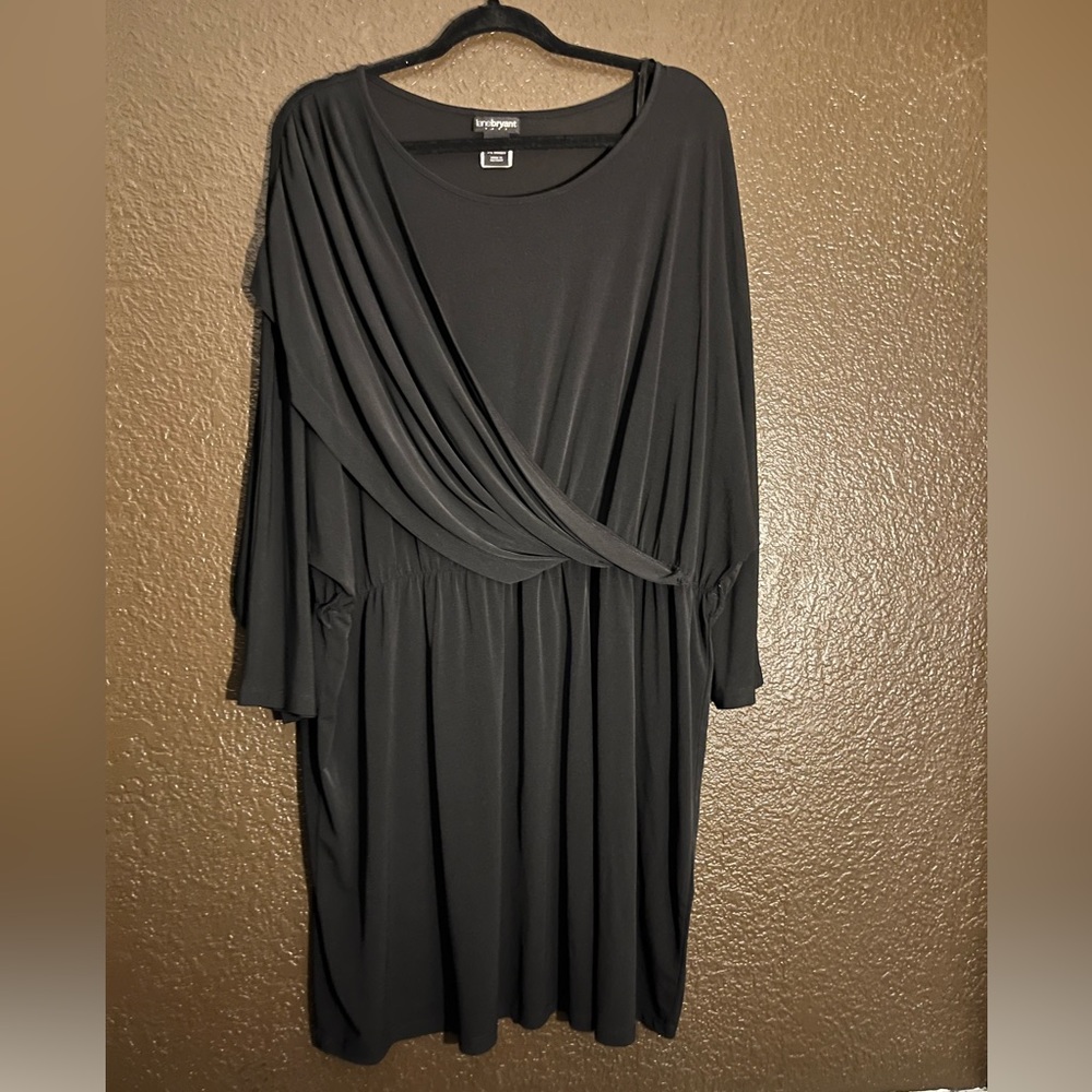 Black Lane Bryant Evening Dress w/ Belt loops, Has Tear - see photo Size 22 / 24